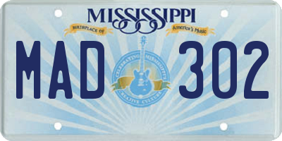 MS license plate MAD302