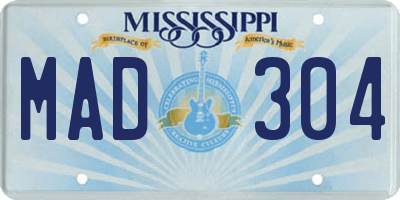 MS license plate MAD304