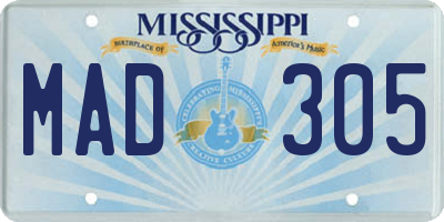 MS license plate MAD305