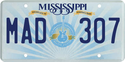 MS license plate MAD307