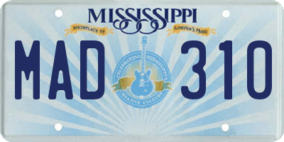 MS license plate MAD310