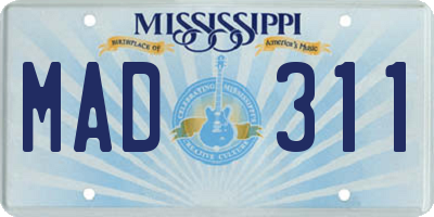 MS license plate MAD311