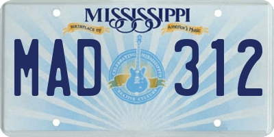 MS license plate MAD312