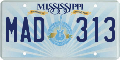 MS license plate MAD313