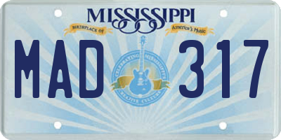MS license plate MAD317