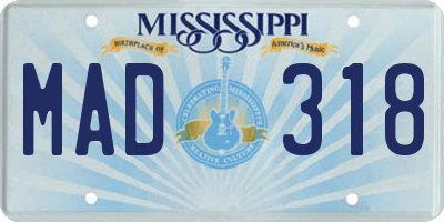 MS license plate MAD318