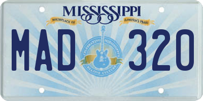 MS license plate MAD320