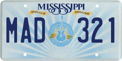 MS license plate MAD321