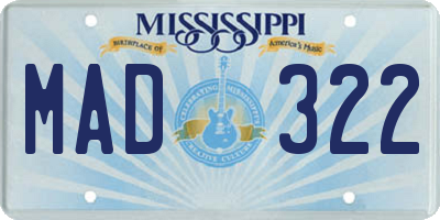 MS license plate MAD322
