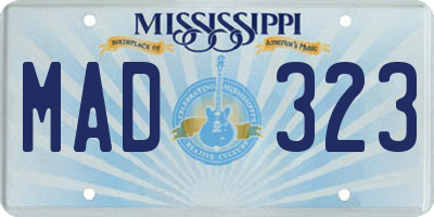 MS license plate MAD323
