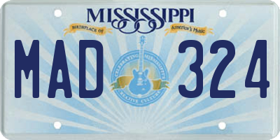 MS license plate MAD324