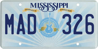 MS license plate MAD326