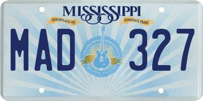 MS license plate MAD327