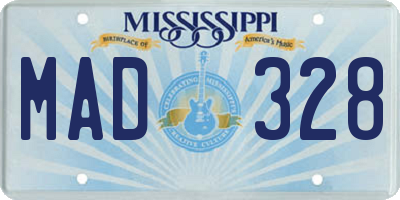 MS license plate MAD328