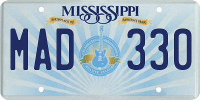 MS license plate MAD330