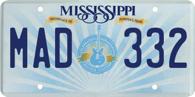 MS license plate MAD332
