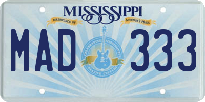 MS license plate MAD333