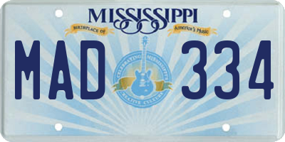 MS license plate MAD334