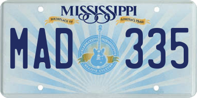 MS license plate MAD335