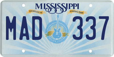 MS license plate MAD337