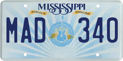 MS license plate MAD340