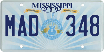 MS license plate MAD348