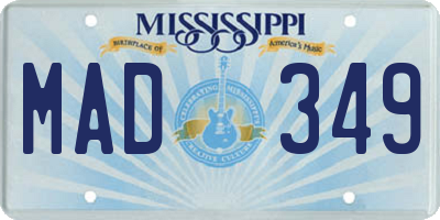 MS license plate MAD349