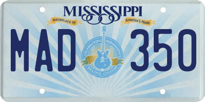 MS license plate MAD350