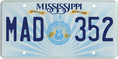 MS license plate MAD352
