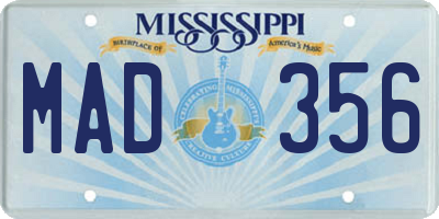 MS license plate MAD356