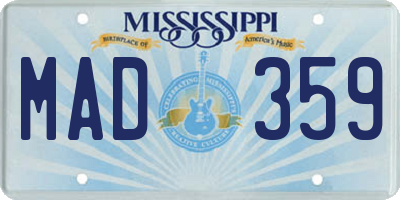 MS license plate MAD359