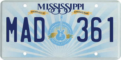 MS license plate MAD361