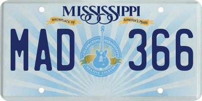 MS license plate MAD366