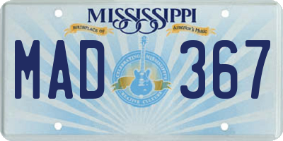 MS license plate MAD367