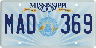 MS license plate MAD369