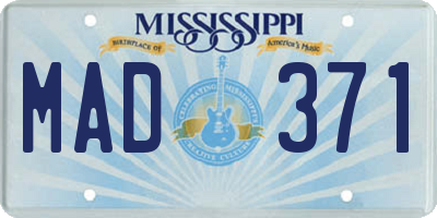 MS license plate MAD371