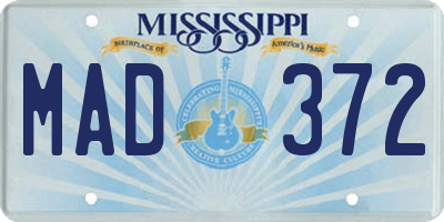 MS license plate MAD372