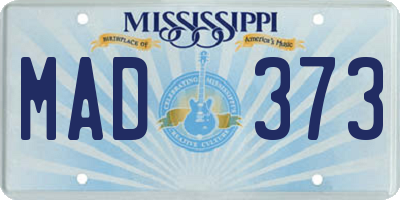 MS license plate MAD373