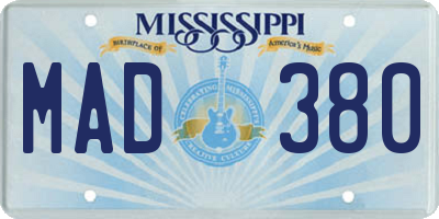 MS license plate MAD380
