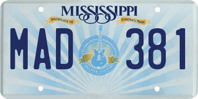 MS license plate MAD381