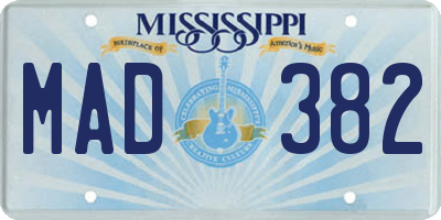 MS license plate MAD382