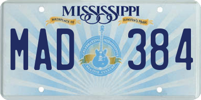 MS license plate MAD384