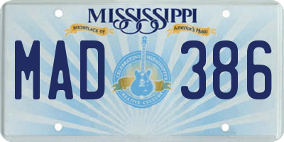 MS license plate MAD386