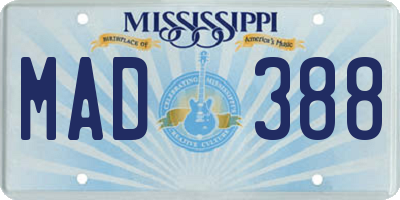 MS license plate MAD388