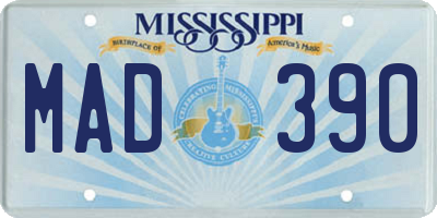 MS license plate MAD390