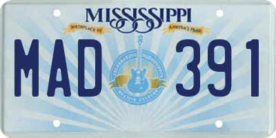 MS license plate MAD391