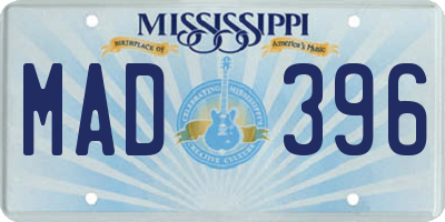 MS license plate MAD396