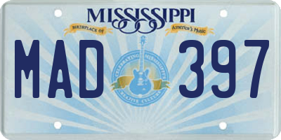 MS license plate MAD397