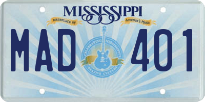 MS license plate MAD401