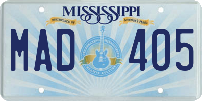 MS license plate MAD405